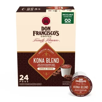 Don Francisco's Coffee Kona Blend Medium Roast K-Cup Compatible Coffee Pods, 24 Ct